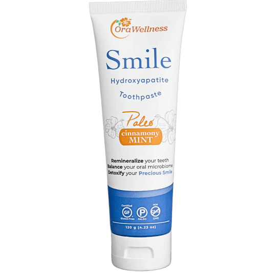 Smile Paleo Toothpaste 120g: Natural MCHA Cinnamony Mint tube.