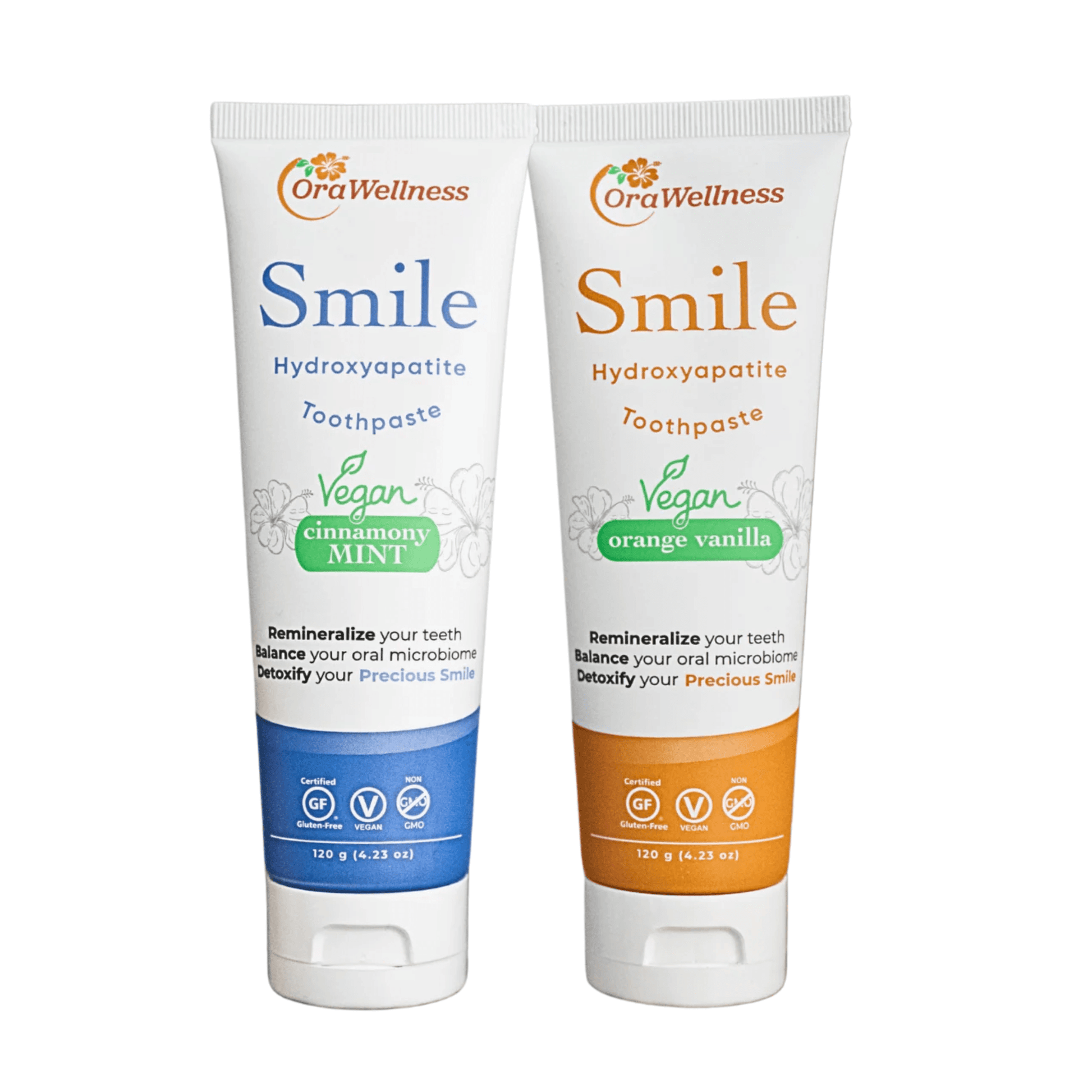 Smile Vegan Toothpaste 120g: Plant-Based MCHA Cinnamony Mint and Orange Vanilla flavours.