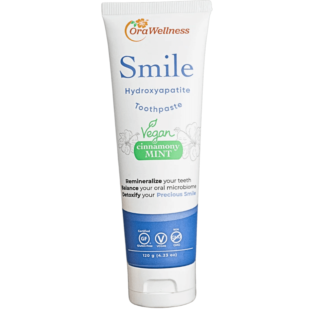 Smile Vegan Toothpaste 120g: Plant-Based MCHA Cinnamony Mint tube.